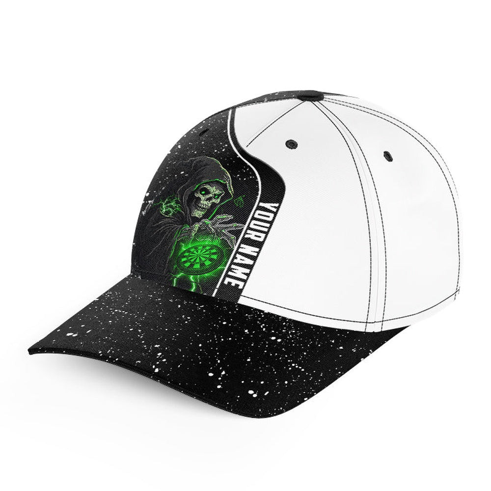Personalized Green Death Skeleton Dart Hats Custom 3D Printed Baseball Dart Caps, Darts Team Cap Hats