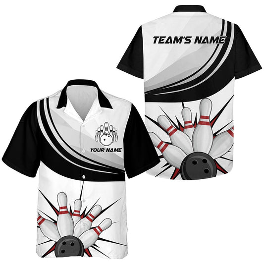 Personalized Hawaiian Bowling Shirt For Men Women, Custom Team Bowling Short Sleeve Bowlers Hawaiianr, Bowling Team Hawaiian