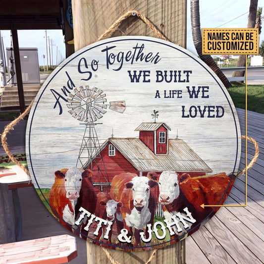 Personalized Hereford And so together we built a life we loved Wooden Sign, Farm Wood Sign, Farm House Wood Signs