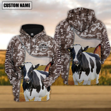 Personalized Holstein Cattle Farm All Over Printed Hoodie, Farmer Hoodie, Custom Farm Shirts, Farmer T Shirt