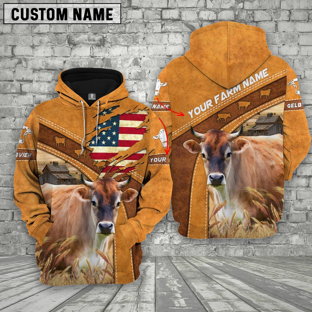 Personalized Name 3D Jersey Flag Hoodie, Farmer Hoodie, Custom Farm Shirts, Farmer T Shirt