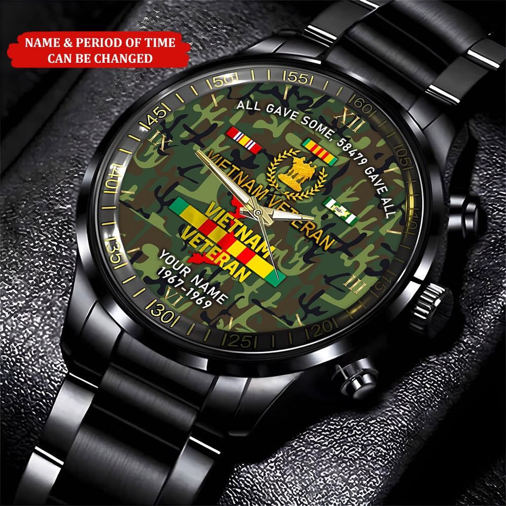 Personalized Name And Time All Gave Some 58479 Gave All Vietnam Veteran Watch, Military Watch, Military Watches For Men, Fathers Watches