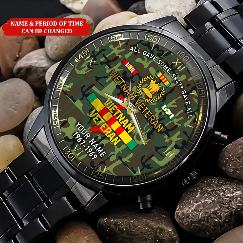 Personalized Name And Time All Gave Some 58479 Gave All Vietnam Veteran Watch, Military Watch, Military Watches For Men, Fathers Watches