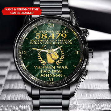 Personalized Name And Time Vietnam Veteran Watch, Military Watch, Military Watches For Men, Fathers Watches