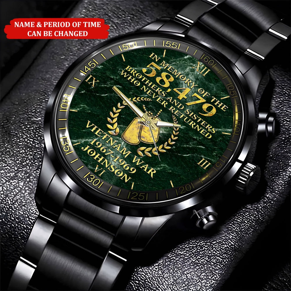 Personalized Name And Time Vietnam Veteran Watch, Military Watch, Military Watches For Men, Fathers Watches