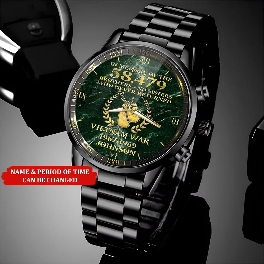 Personalized Name And Time Vietnam Veteran Watch, Military Watch, Military Watches For Men, Fathers Watches