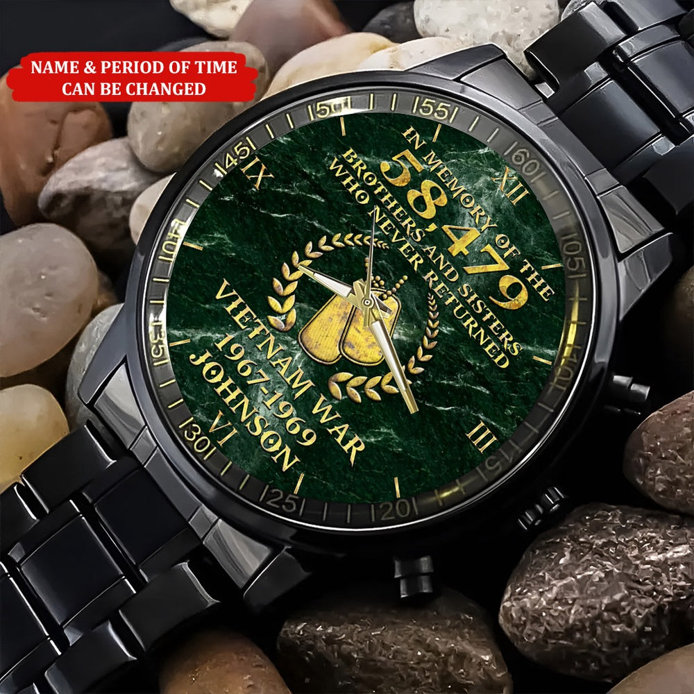 Personalized Name And Time Vietnam Veteran Watch, Military Watch, Military Watches For Men, Fathers Watches