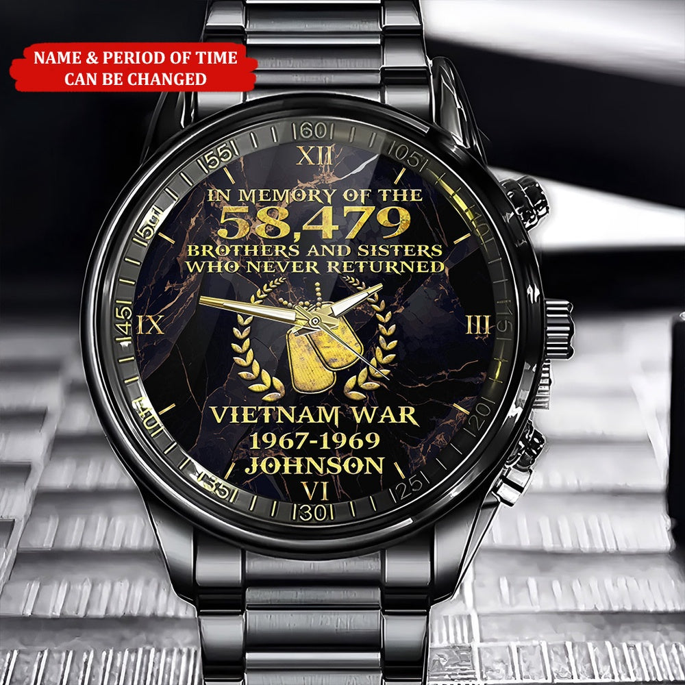 Personalized Name And Time Vietnam War Veteran Watch, Military Watch, Military Watches For Men, Fathers Watches