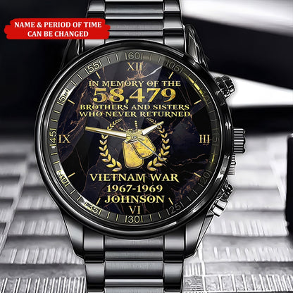 Personalized Name And Time Vietnam War Veteran Watch, Military Watch, Military Watches For Men, Fathers Watches