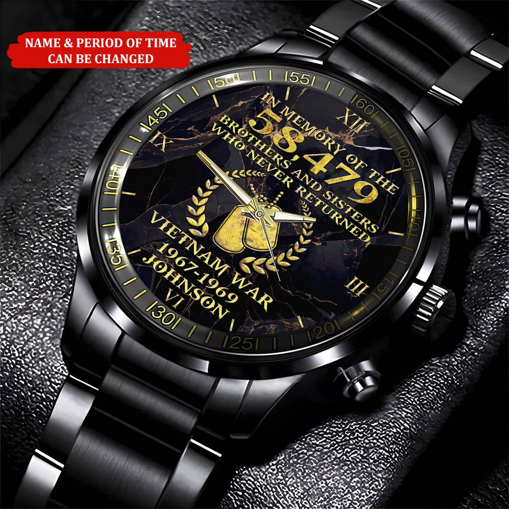 Personalized Name And Time Vietnam War Veteran Watch, Military Watch, Military Watches For Men, Fathers Watches