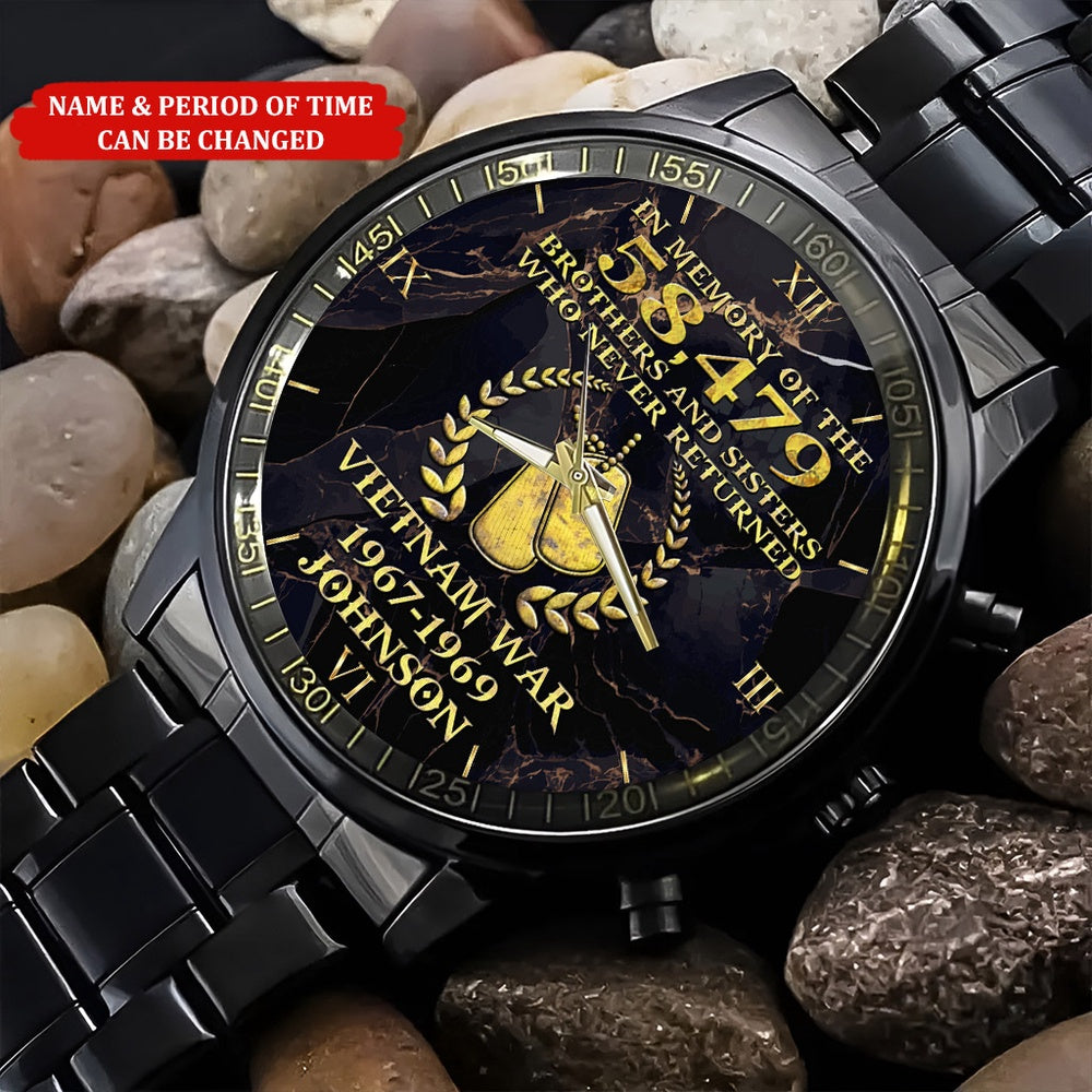 Personalized Name And Time Vietnam War Veteran Watch, Military Watch, Military Watches For Men, Fathers Watches