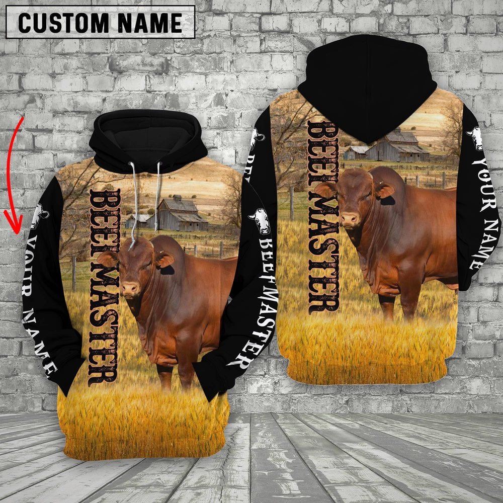 Personalized Name Beefmaster Cattle On The Farm All Over Printed 3D Hoodie, Farmer Hoodie, Custom Farm Shirts, Farmer T Shirt