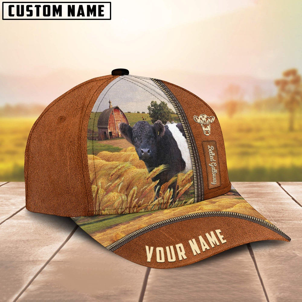 Personalized Name Belted Galloway Barn Farm Cap, Farmer Cap, Cap For Farmers, Best Farm Hat, Farm Use Hat