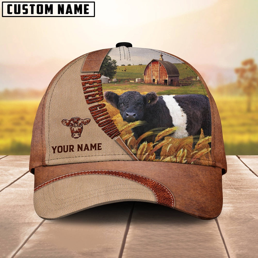Personalized Name Belted Galloway Farm Barn Cap, Farmer Cap, Cap For Farmers, Best Farm Hat, Farm Use Hat