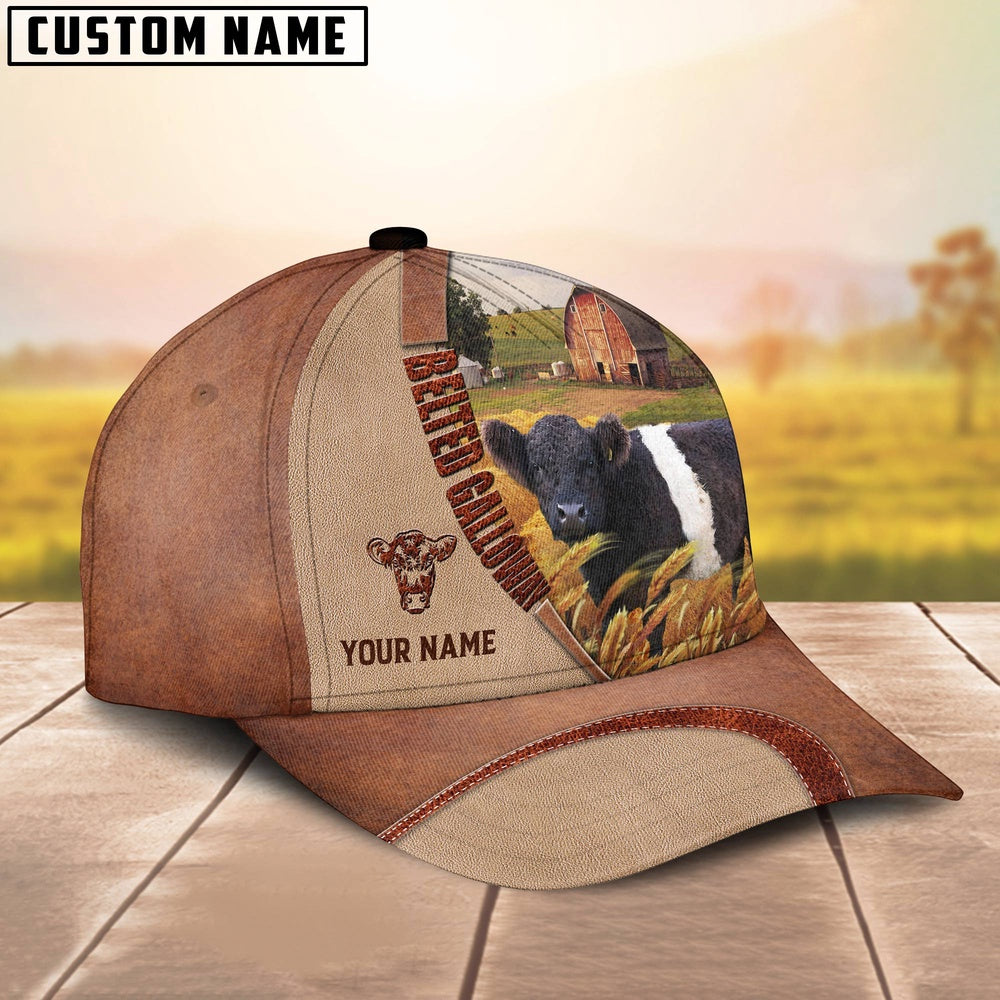 Personalized Name Belted Galloway Farm Barn Cap, Farmer Cap, Cap For Farmers, Best Farm Hat, Farm Use Hat