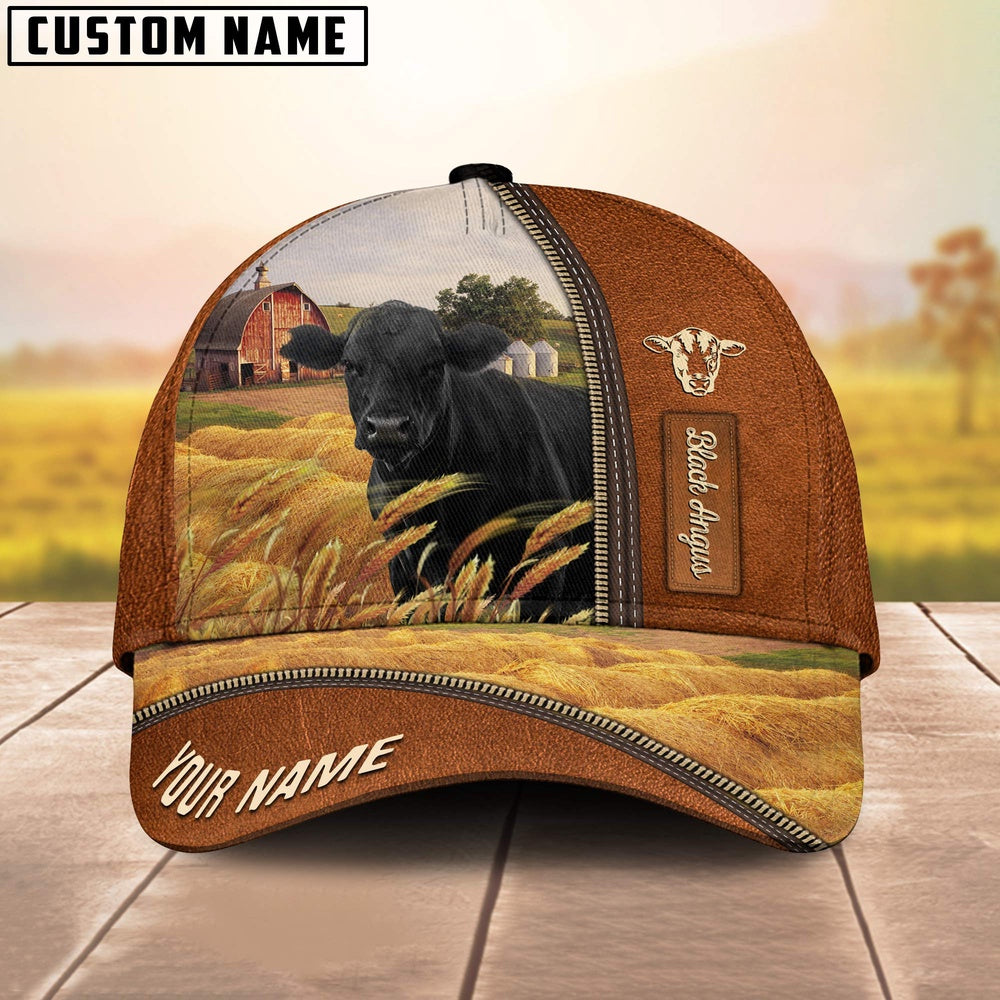 Personalized Name Black Angus Barn Farm Cap, Farmer Cap, Cap For Farmers, Best Farm Hat, Farm Use Hat