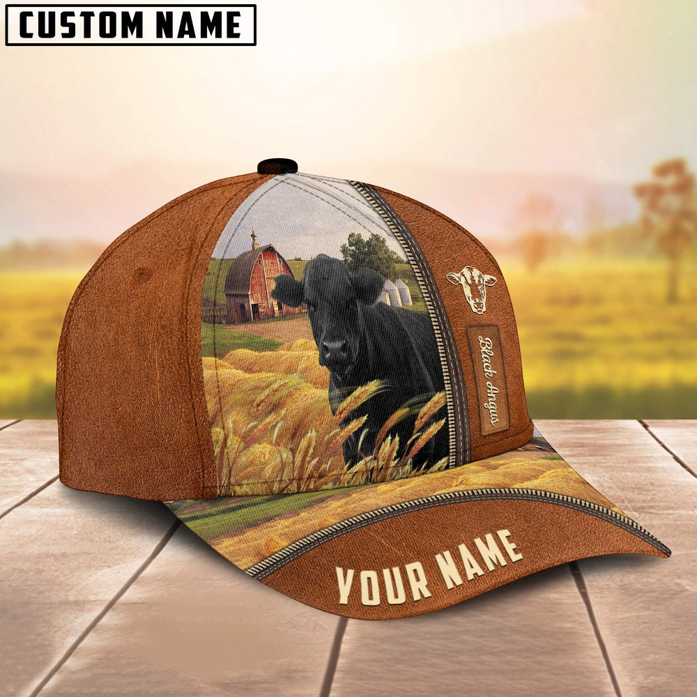 Personalized Name Black Angus Barn Farm Cap, Farmer Cap, Cap For Farmers, Best Farm Hat, Farm Use Hat