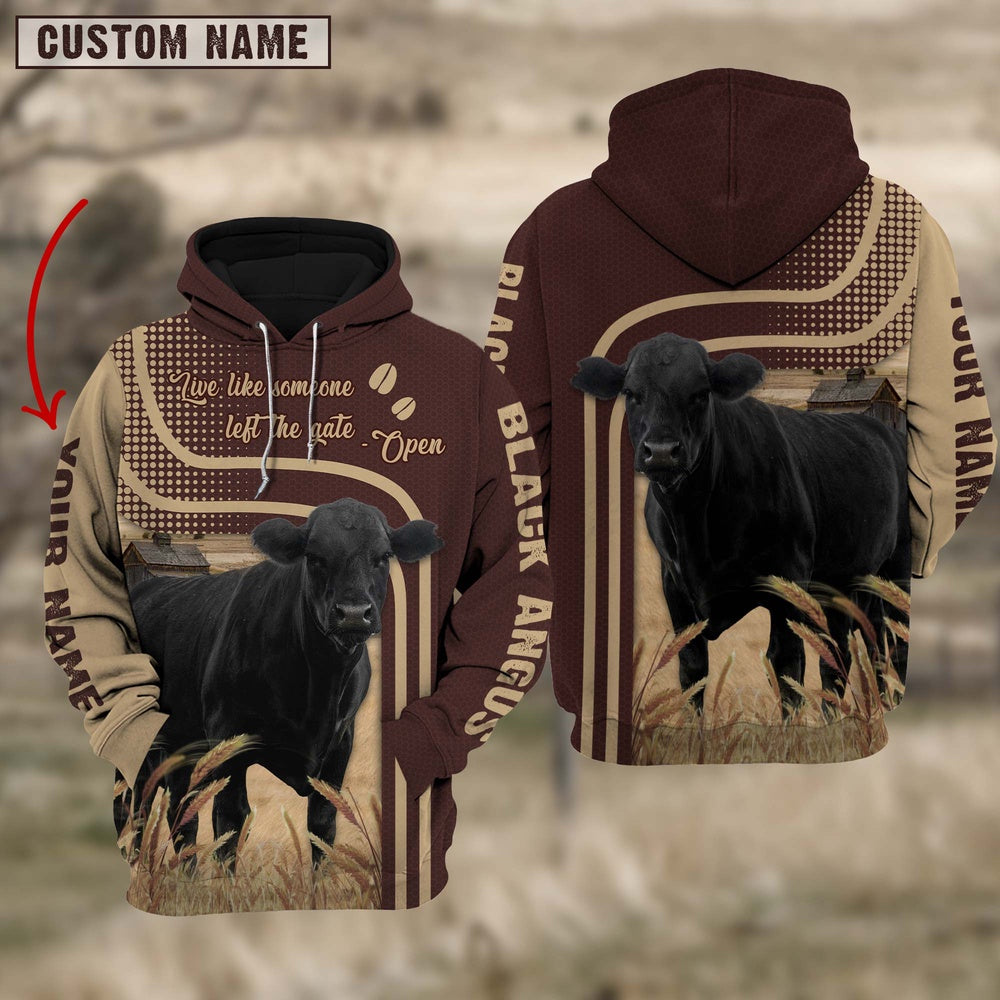 Personalized Name Black Angus Cattle Hoodie TT2, Farmer Hoodie, Custom Farm Shirts, Farmer T Shirt
