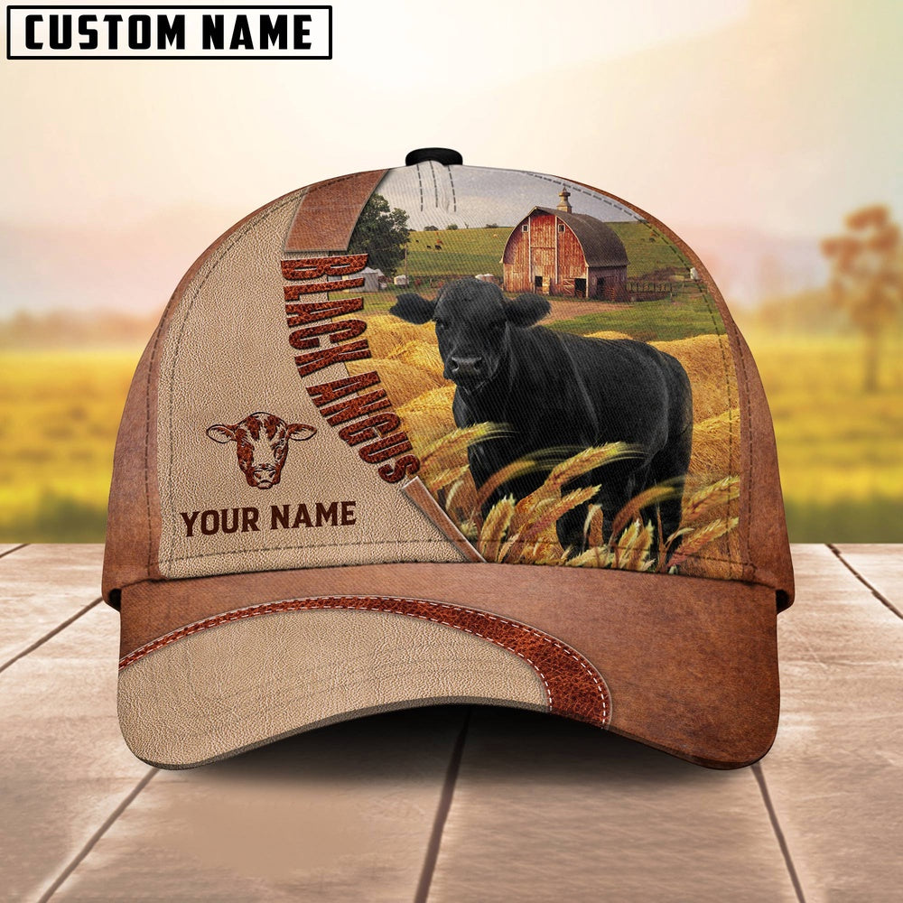 Personalized Name Black Angus Farm Barn Cap, Farmer Cap, Cap For Farmers, Best Farm Hat, Farm Use Hat