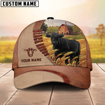Personalized Name Black Angus Farm Barn Cap, Farmer Cap, Cap For Farmers, Best Farm Hat, Farm Use Hat