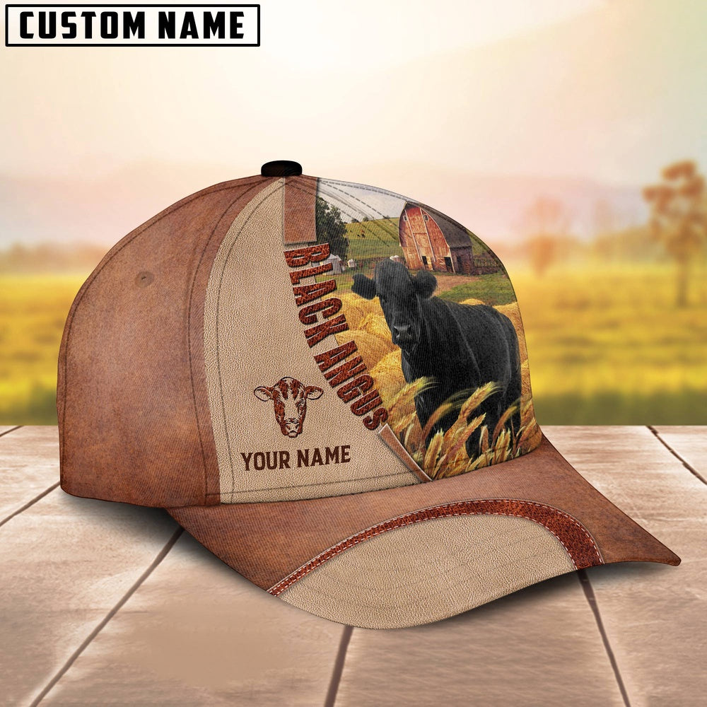 Personalized Name Black Angus Farm Barn Cap, Farmer Cap, Cap For Farmers, Best Farm Hat, Farm Use Hat