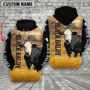 Personalized Name Black Baldy Cattle On The Farm All Over Printed 3D Hoodie, Farmer Hoodie, Custom Farm Shirts, Farmer T Shirt