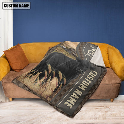 Personalized Name Black angus A Good Day Blanket, Farm Blanket, Farm Animal Blanket