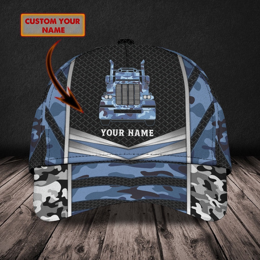 Personalized Name Blue Multicam Pattern Trucker Classic Cap, Farmer Cap, Cap For Farmers, Best Farm Hat, Farm Use Hat