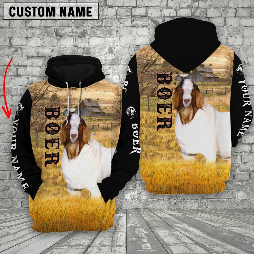 Personalized Name Boer On The Farm All Over Printed 3D Hoodie, Farmer Hoodie, Custom Farm Shirts, Farmer T Shirt