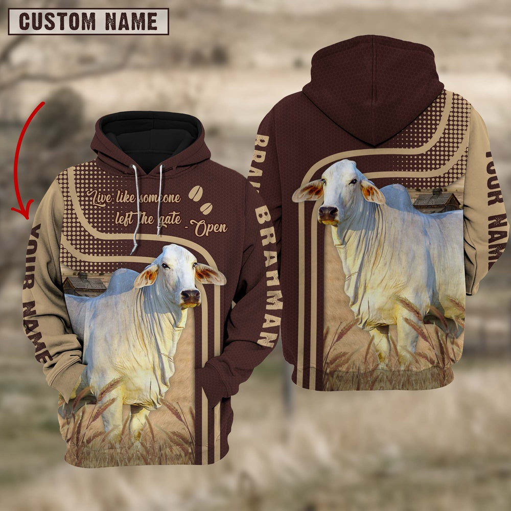 Personalized Name Brahman Cattle Hoodie TT4, Farmer Hoodie, Custom Farm Shirts, Farmer T Shirt