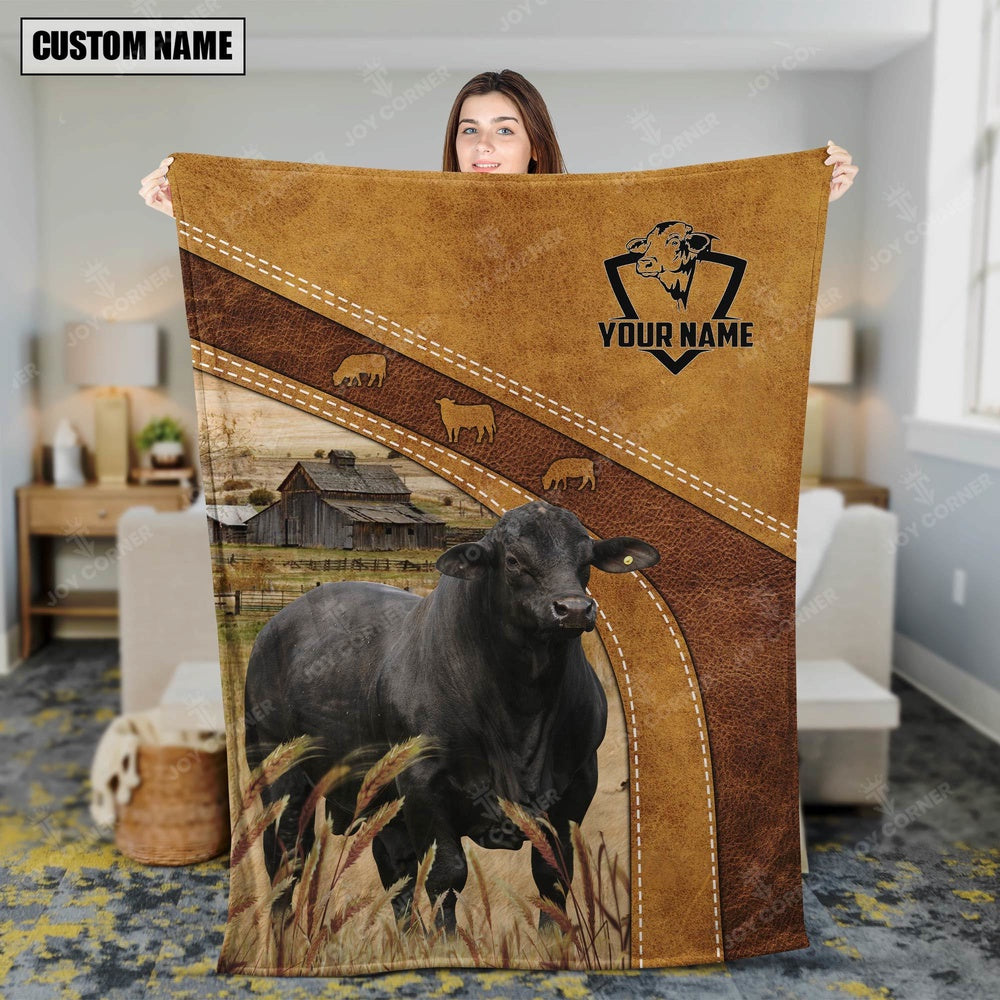 Personalized Name Brangus Blanket, Farm Blanket, Farm Animal Blanket
