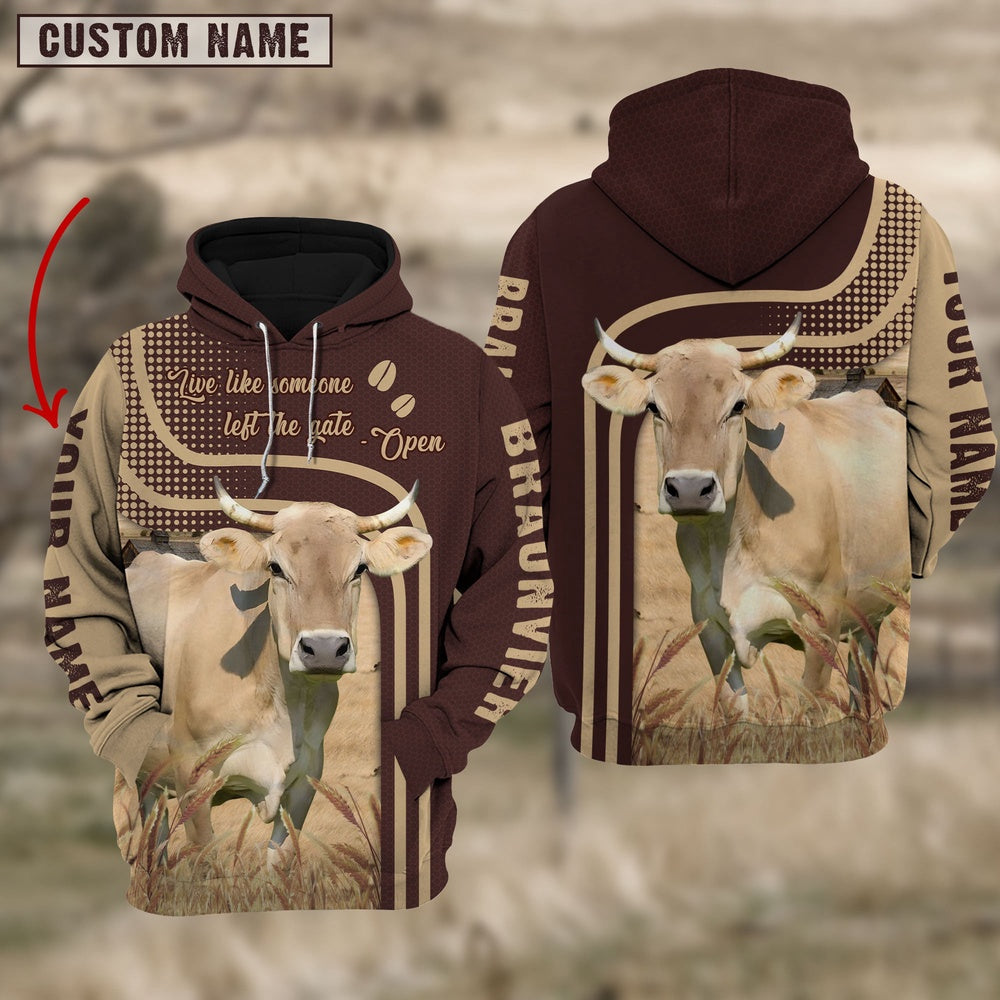Personalized Name Braunvieh Cattle Hoodie TT9, Farmer Hoodie, Custom Farm Shirts, Farmer T Shirt