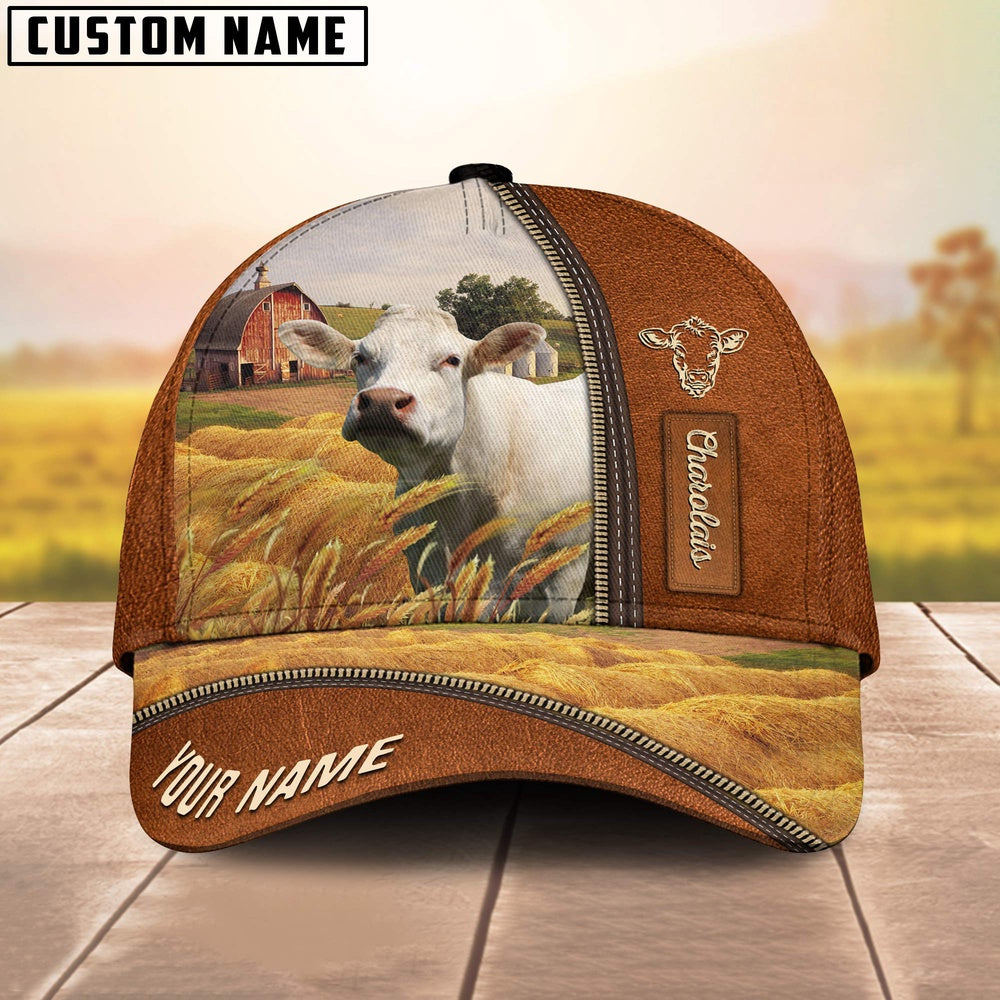 Personalized Name Charolais Barn Farm Cap, Farmer Cap, Cap For Farmers, Best Farm Hat, Farm Use Hat