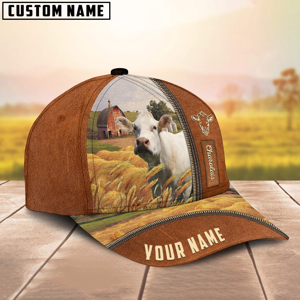 Personalized Name Charolais Barn Farm Cap, Farmer Cap, Cap For Farmers, Best Farm Hat, Farm Use Hat
