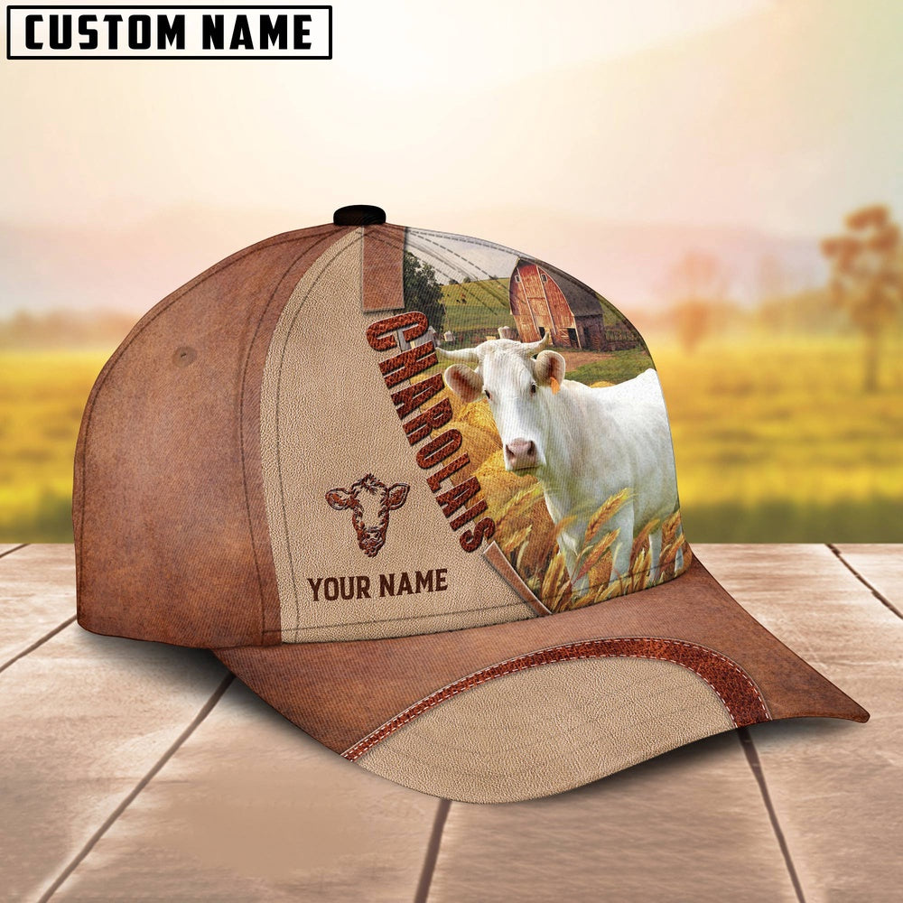 Personalized Name Charolais Farm Barn Cap, Farmer Cap, Cap For Farmers, Best Farm Hat, Farm Use Hat