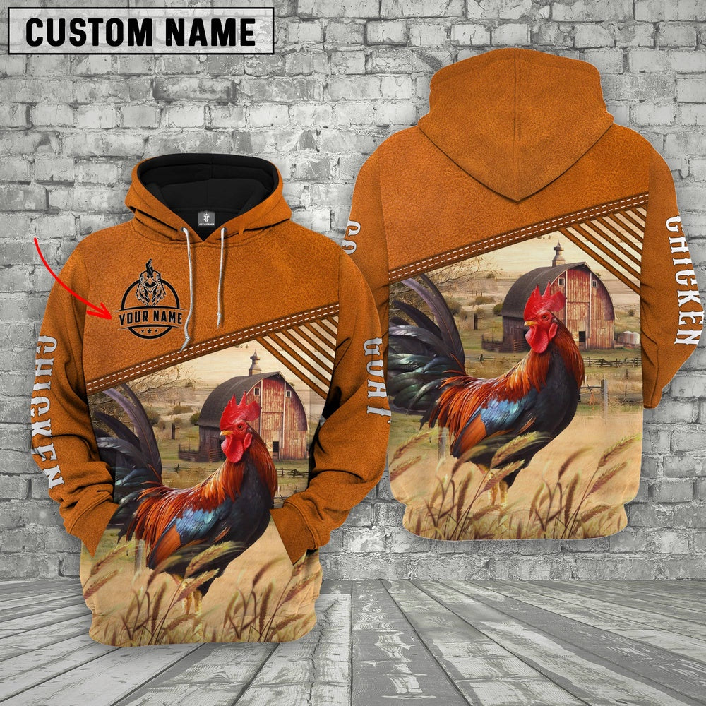 Personalized Name Chicken Barn Farm 3D Hoodie, Farmer Hoodie, Custom Farm Shirts, Farmer T Shirt