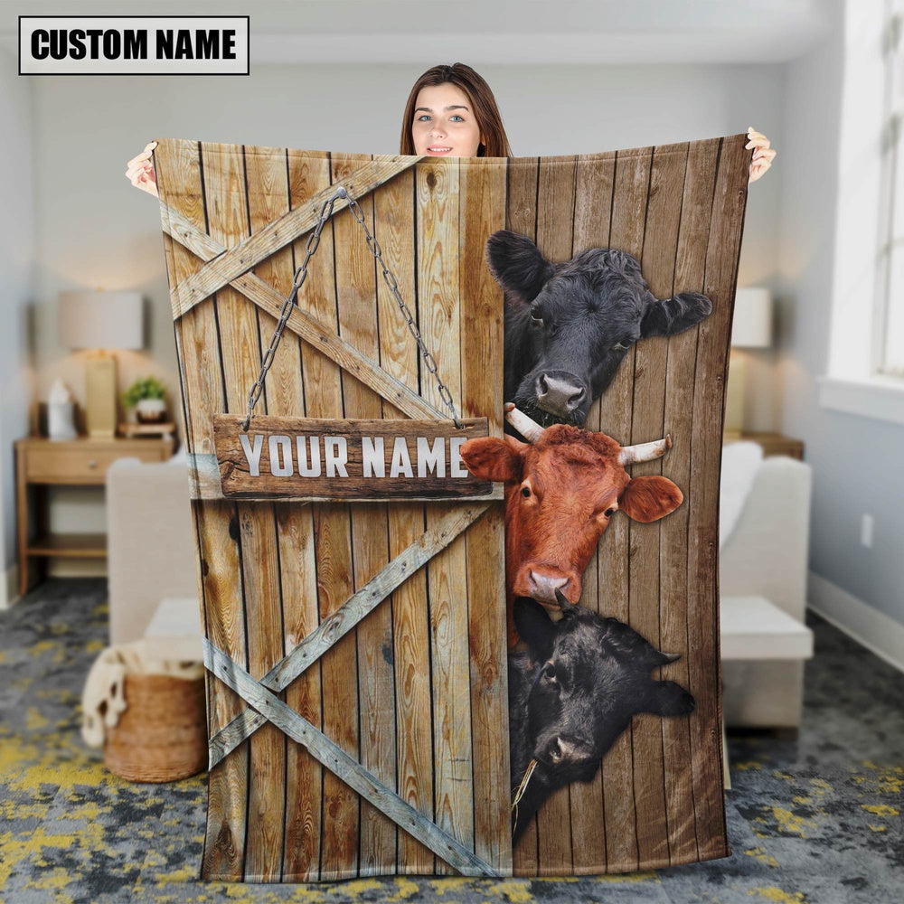 Personalized Name Dexter Barn Blanket, Farm Blanket, Farm Animal Blanket