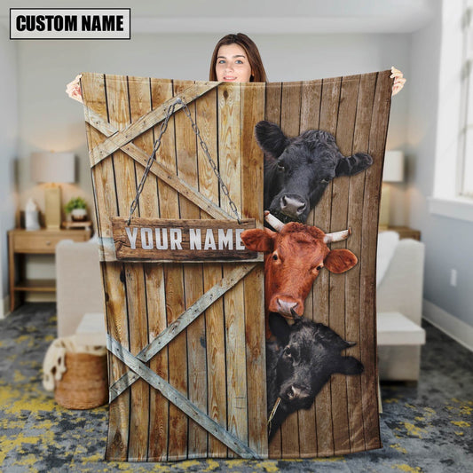 Personalized Name Dexter Barn Blanket, Farm Blanket, Farm Animal Blanket