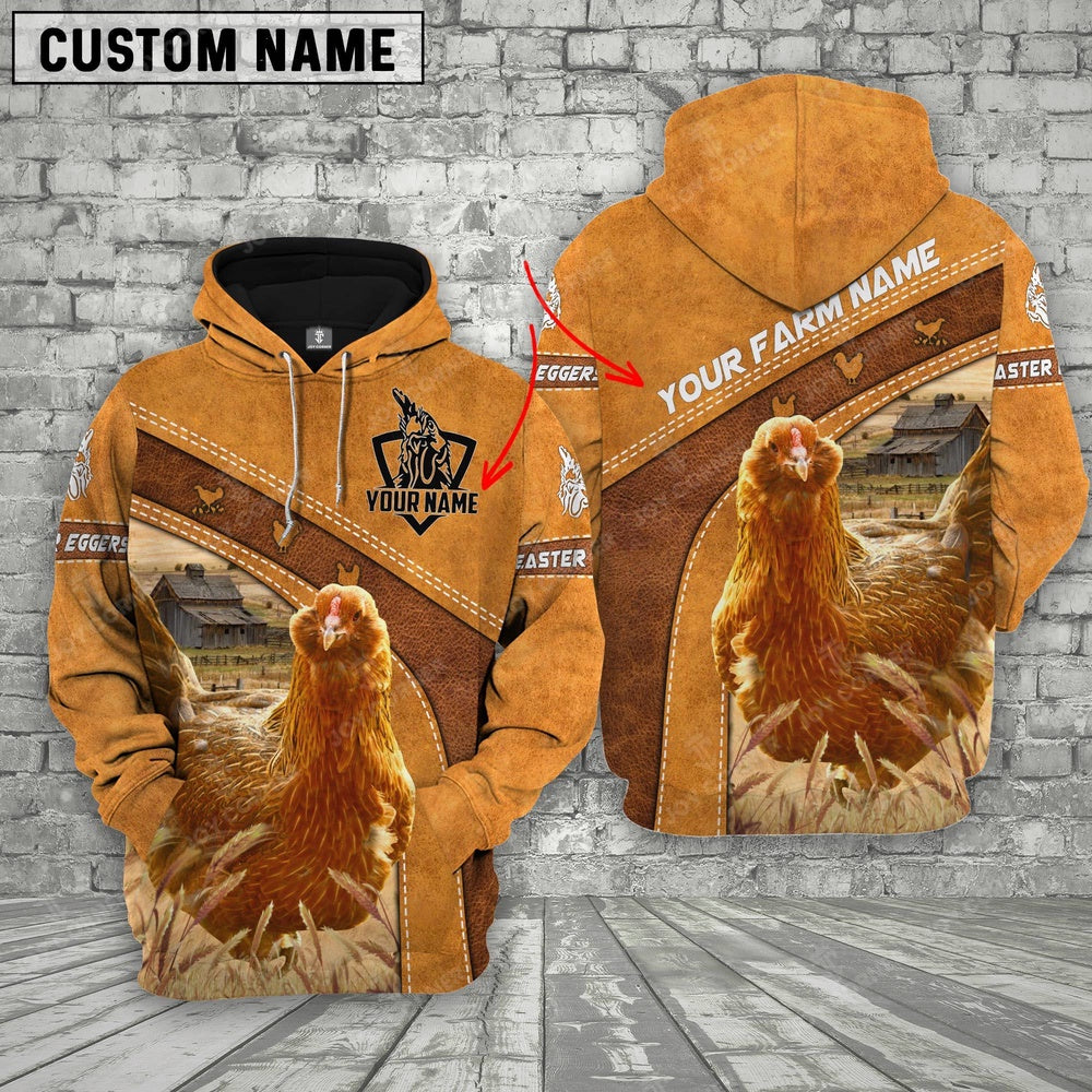 Personalized Name Easter Eggers Chicken Hoodie TT4, Farmer Hoodie, Custom Farm Shirts, Farmer T Shirt