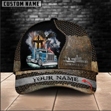 Personalized Name Faith Over Fear Trucker Classic Cap 2024, Farmer Cap, Cap For Farmers, Best Farm Hat, Farm Use Hat