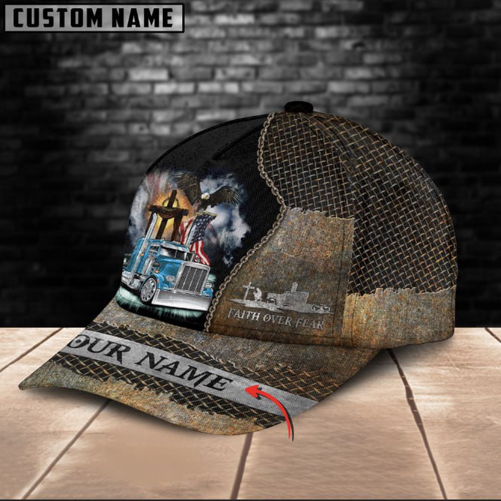 Personalized Name Faith Over Fear Trucker Classic Cap 2024, Farmer Cap, Cap For Farmers, Best Farm Hat, Farm Use Hat