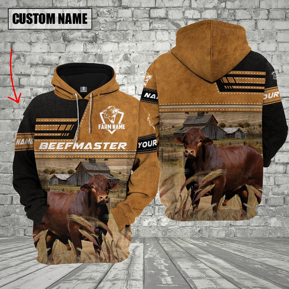 Personalized Name Farm Beefmaster Cattle Hoodie VT6, Farmer Hoodie, Custom Farm Shirts, Farmer T Shirt