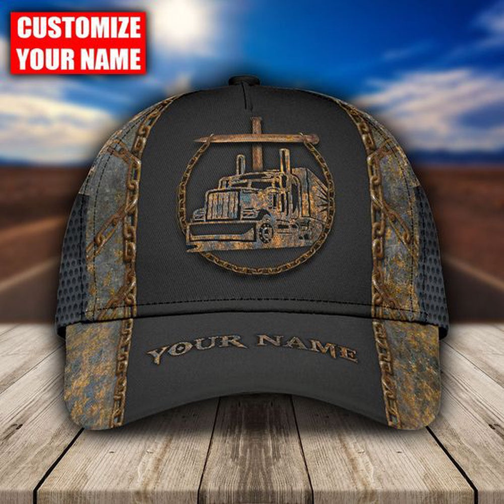 Personalized Name Fueled By Blood Of Jesus Old Yellow Trucker Classic Cap 2024, Farmer Cap, Cap For Farmers, Best Farm Hat, Farm Use Hat