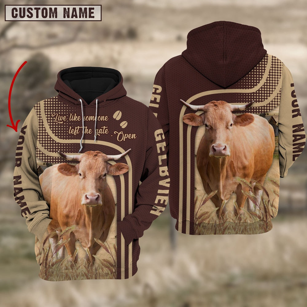 Personalized Name Gelbvieh Cattle Hoodie TT11, Farmer Hoodie, Custom Farm Shirts, Farmer T Shirt