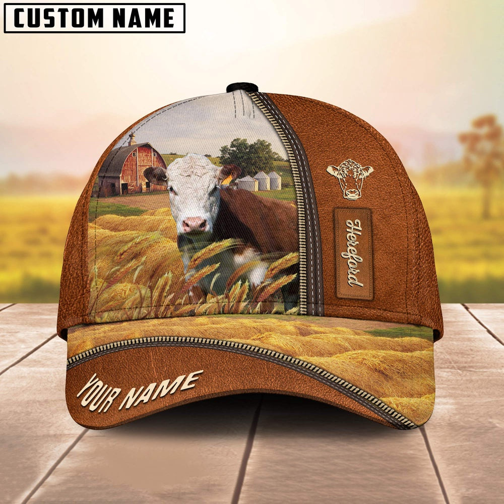 Personalized Name Hereford Barn Farm Cap, Farmer Cap, Cap For Farmers, Best Farm Hat, Farm Use Hat