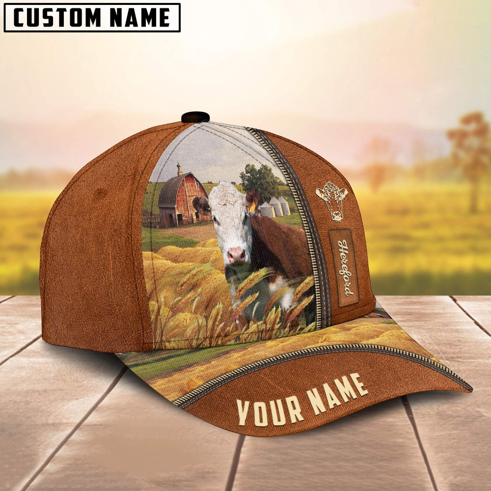 Personalized Name Hereford Barn Farm Cap, Farmer Cap, Cap For Farmers, Best Farm Hat, Farm Use Hat