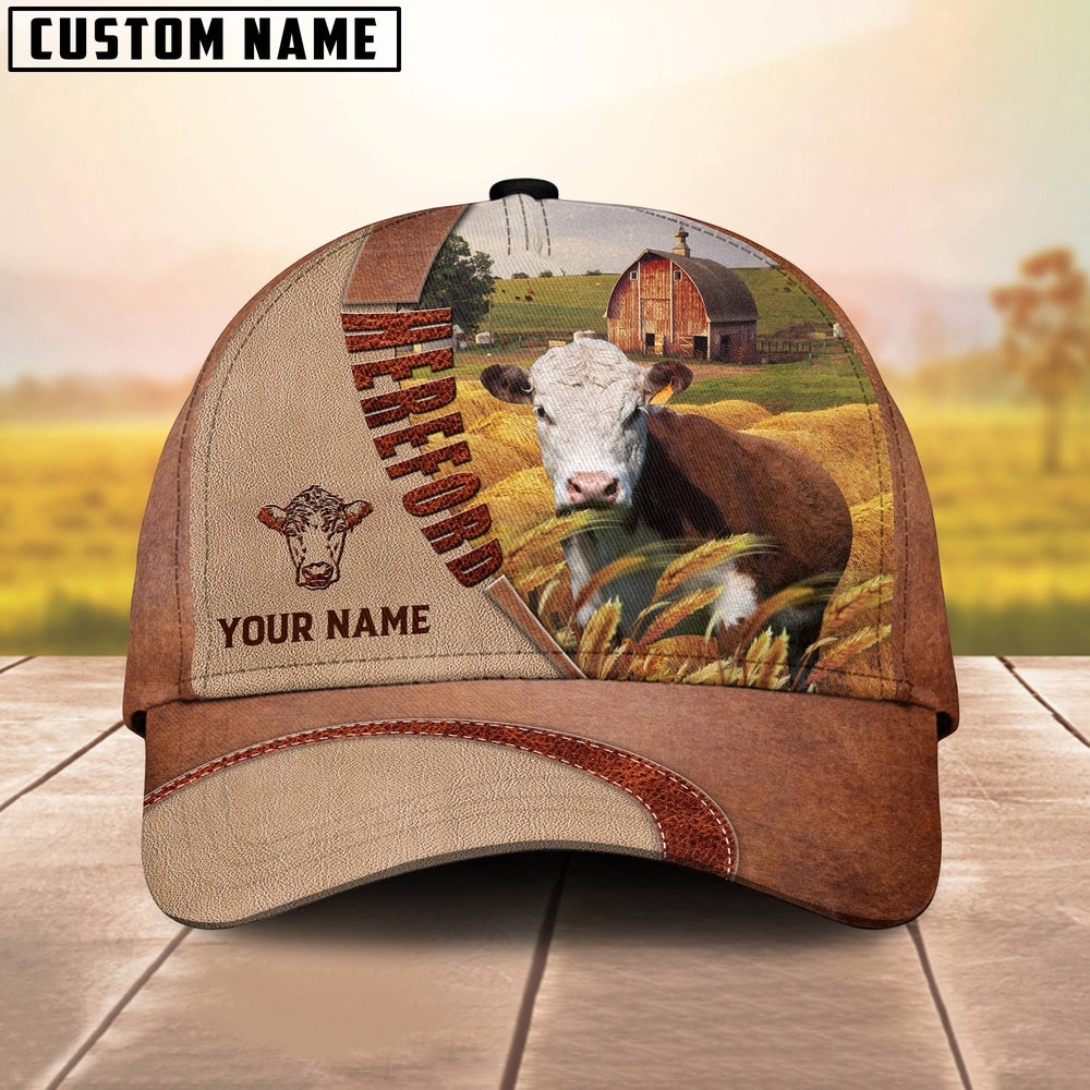 Personalized Name Hereford Farm Barn Cap, Farmer Cap, Cap For Farmers, Best Farm Hat, Farm Use Hat