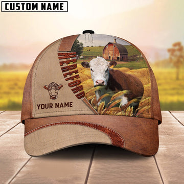 Personalized Name Hereford Farm Barn Cap, Farmer Cap, Cap For Farmers, Best Farm Hat, Farm Use Hat