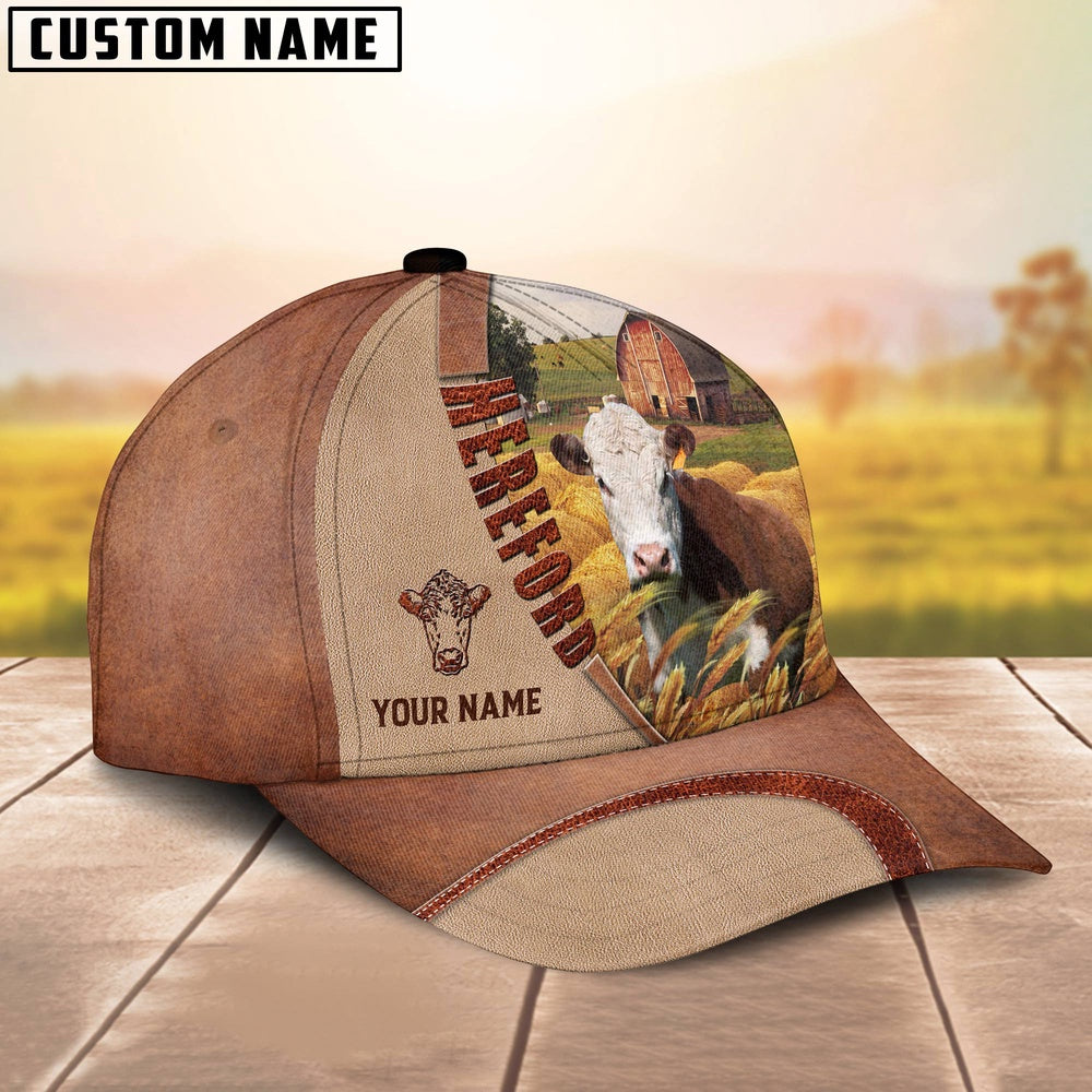 Personalized Name Hereford Farm Barn Cap, Farmer Cap, Cap For Farmers, Best Farm Hat, Farm Use Hat