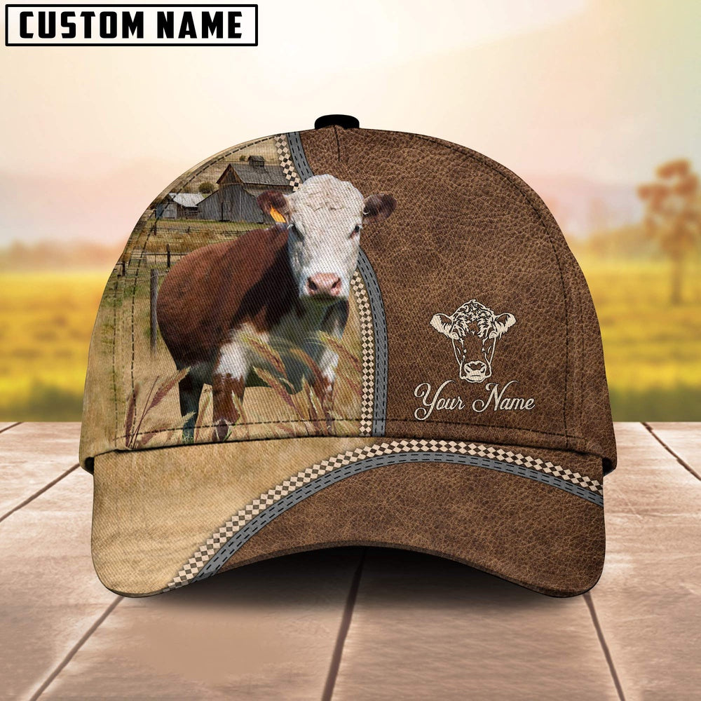 Personalized Name Hereford Farming Cap, Farmer Cap, Cap For Farmers, Best Farm Hat, Farm Use Hat